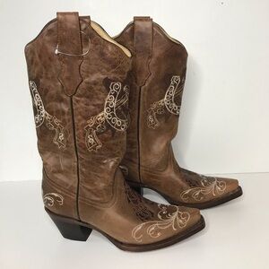 NWT Corral 7 Pistol Guns & Roses Horse Western Cowboy Shoe Boots Leather